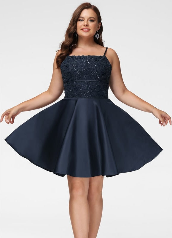 Robe Chic Marine Satinée Élégante - gallery 3