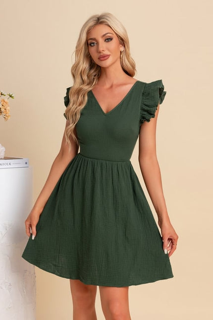 Robe Chic Verte Évasée - gallery 6
