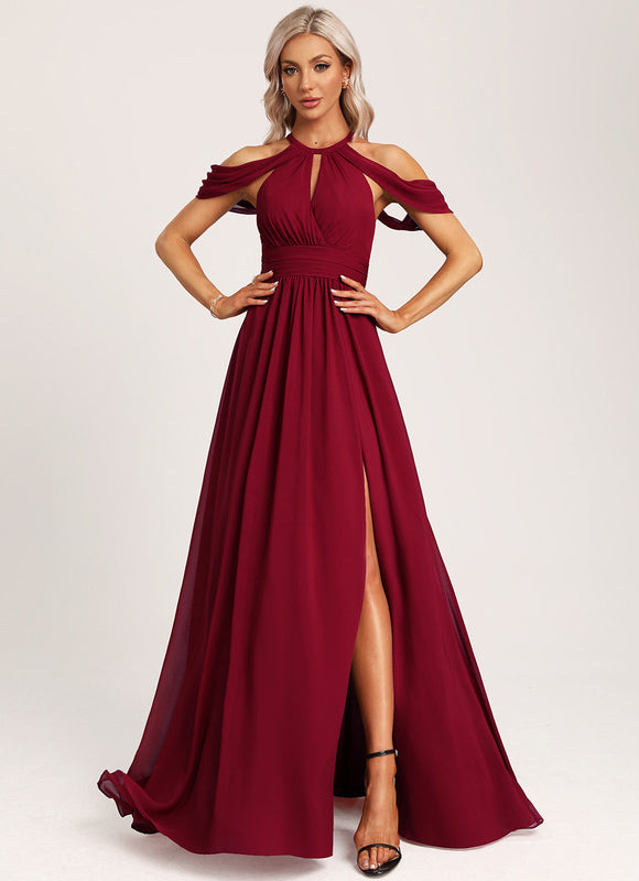 Robe Chic Bleu Drapé