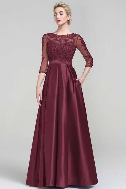 Robe Chic Satin Bordeaux Élégant
