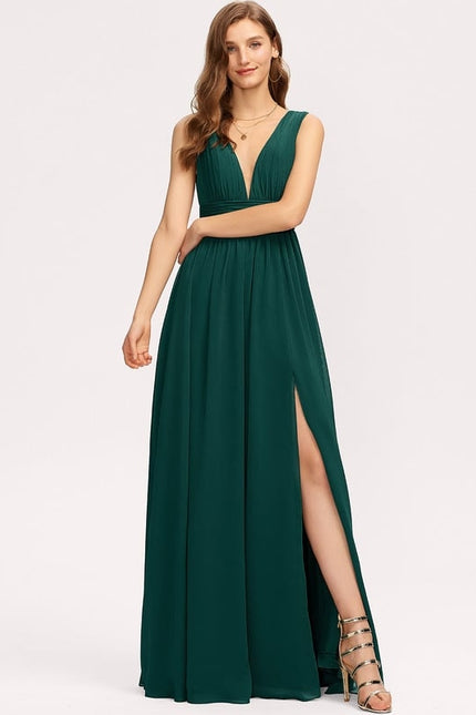 Robe Chic Longue Verte Fluide - gallery 8