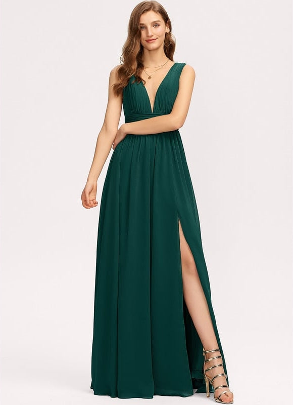 Robe Chic Longue Verte Fluide - gallery 8