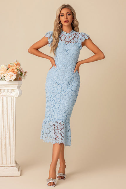 Robe Chic Dentelle Bleu - gallery 1