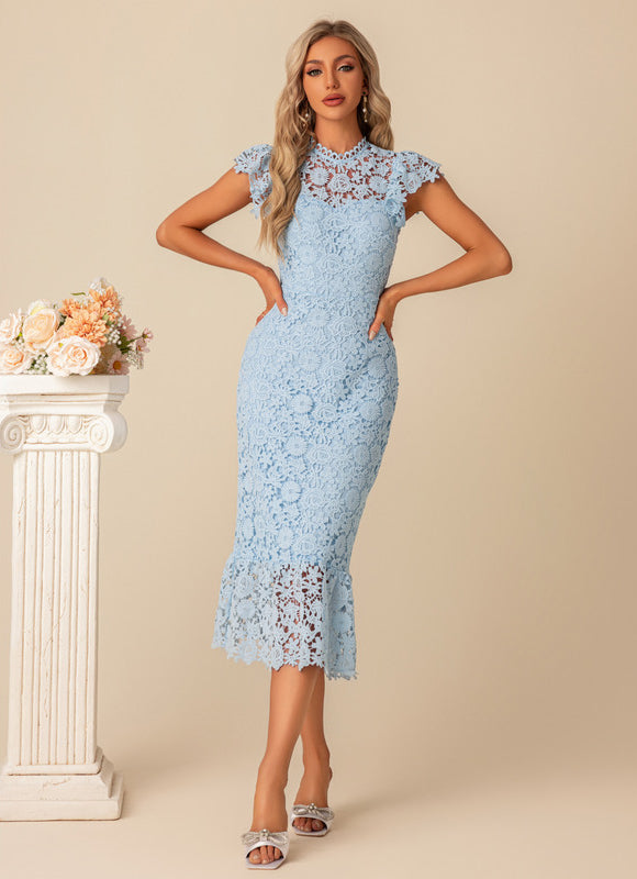 Robe Chic Dentelle Bleu - gallery 1