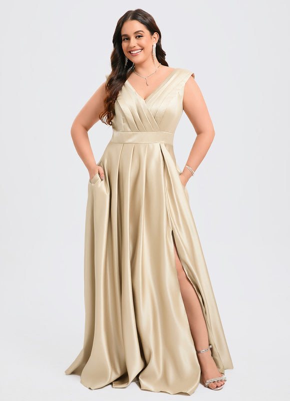 Robe Chic Satinée Rose Pâle - gallery 8