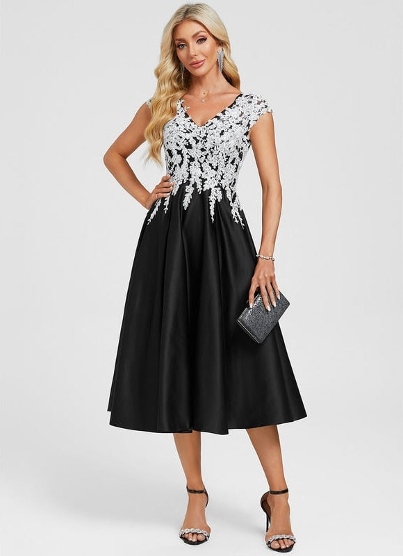 Robe Chic Satinée À Dentelle - gallery 3