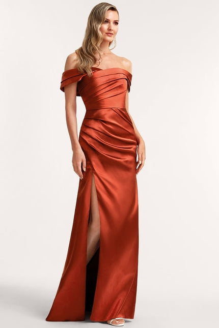 Robe Chic Satin Rouille - gallery 1