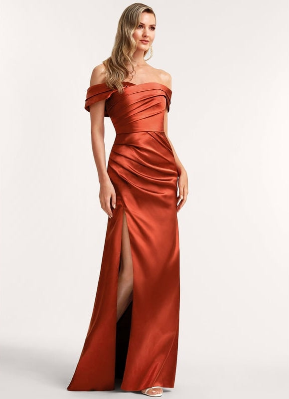 Robe Chic Satin Rouille - gallery 1