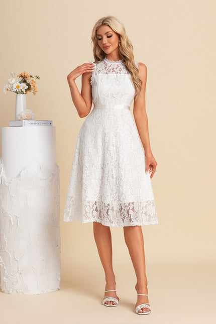 Robe Chic Midi Dentelle Blanche