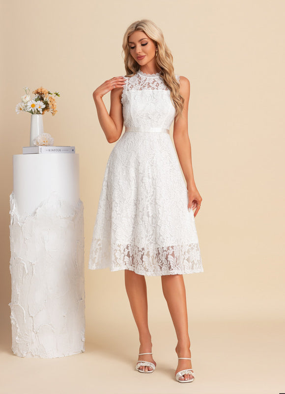 Robe Chic Midi Dentelle Blanche