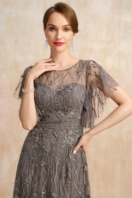Robe Chic Grise Éthérée - gallery 1