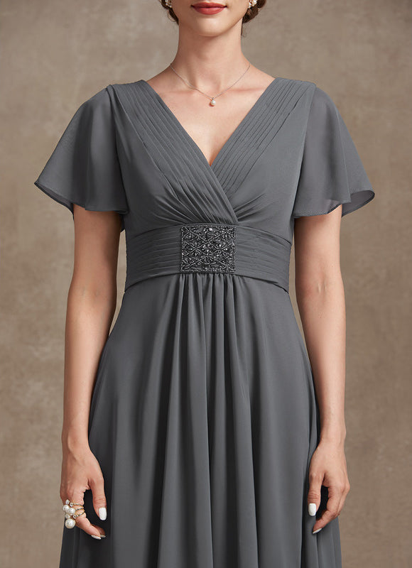 Robe Chic Longue Fluide Grise - gallery 5
