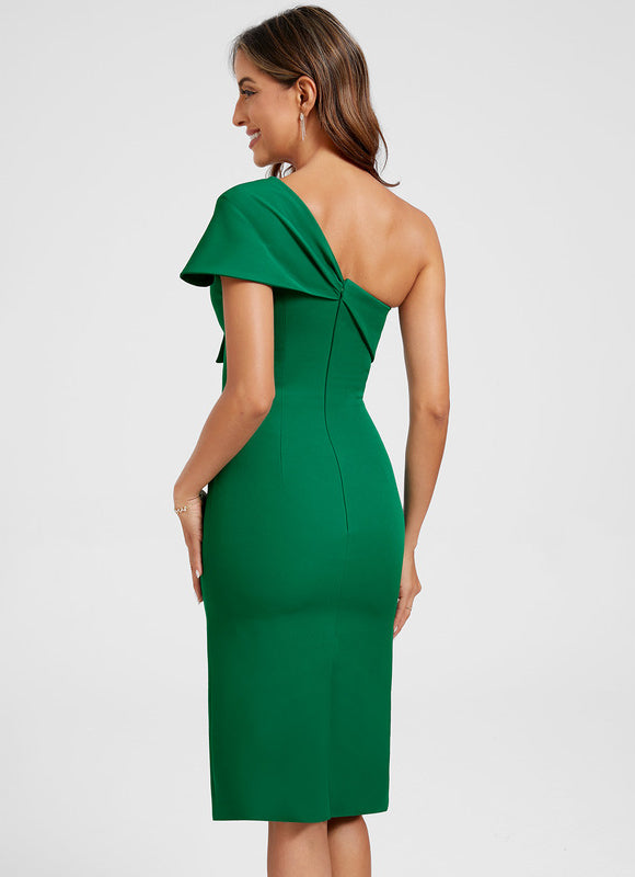 Robe Chic Verte Asymétrique - gallery 5