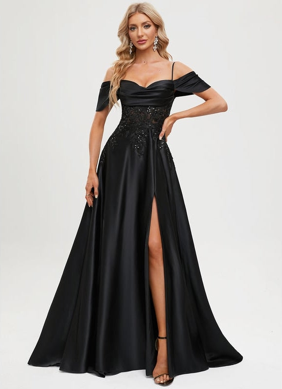 Robe Chic Satin Noir Élégant