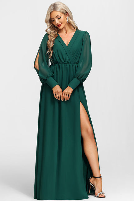 Robe Chic Longue Verte Fluide - gallery 1