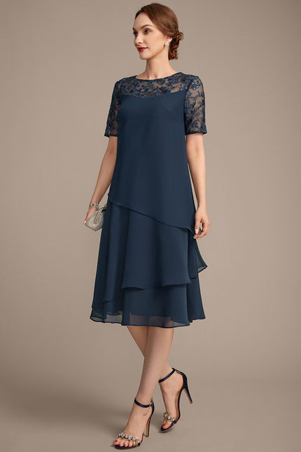 Robe Chic Ondulée Marine - gallery 4