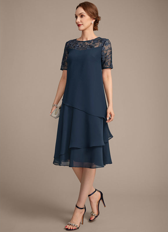 Robe Chic Ondulée Marine - gallery 4
