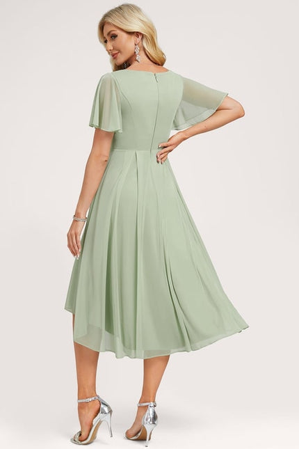 Robe Chic Vert Pastel Trapèze Volants - gallery 5