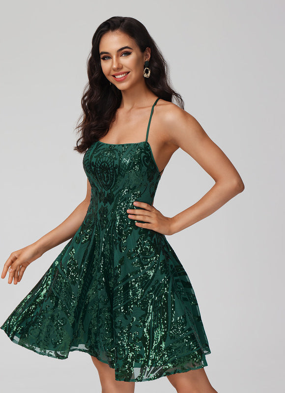 Robe Chic Vert Scintillant - gallery 4