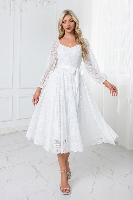 Robe Chic Midi Dentelle Élégante - gallery 1