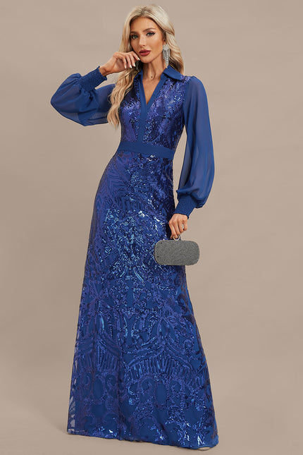 Robe Chic Bleu Pailletée - gallery 5