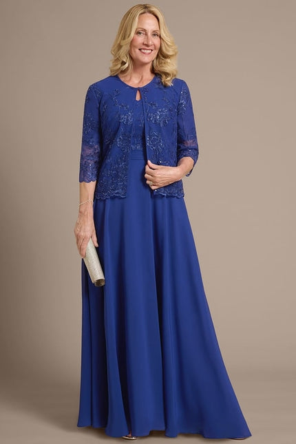 Robe Chic Longue Bleu Cobalt