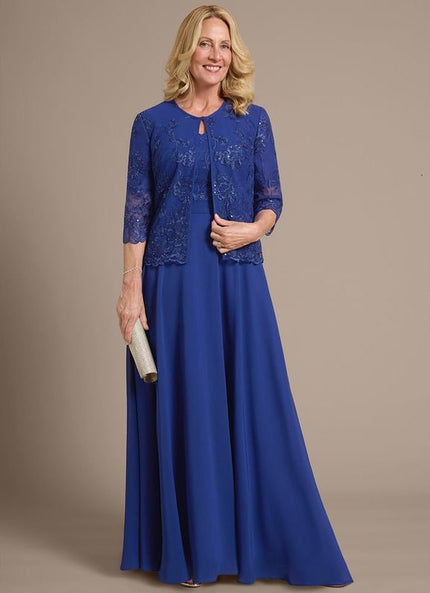 Robe Chic Longue Bleu Cobalt