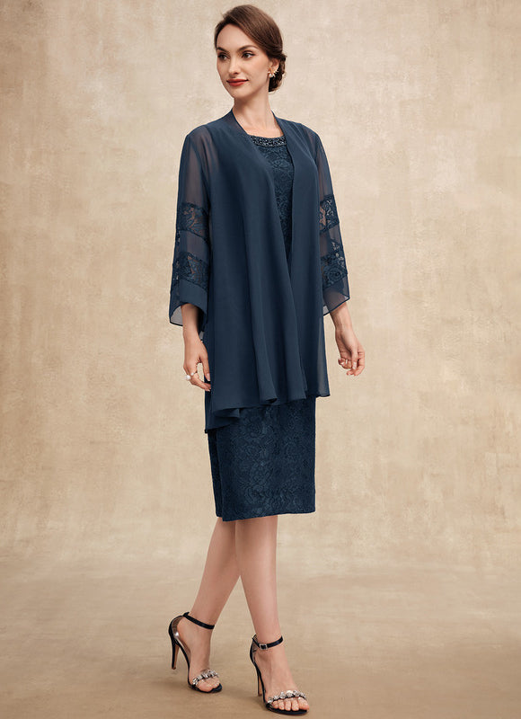 Robe Chic Bleu Nuit Dentelle Mariage - gallery 3
