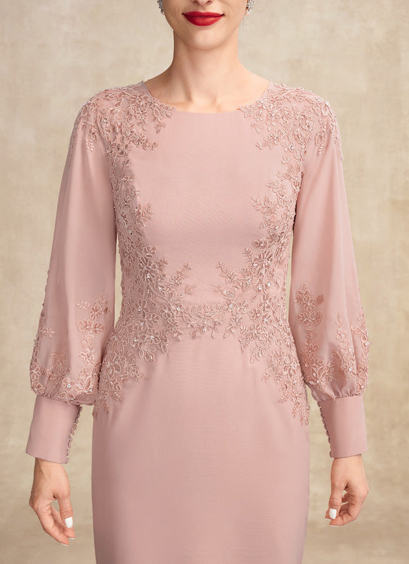 Robe Chic Rose Poudré Élégante Avec Dentelle - gallery 3