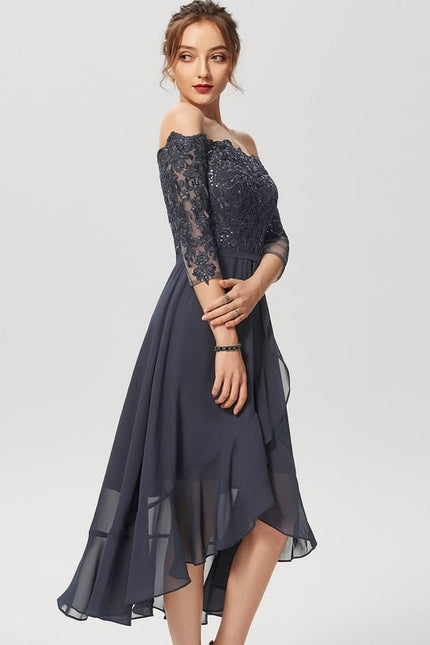 Robe Chic Asymétrique Éclatante - gallery 2