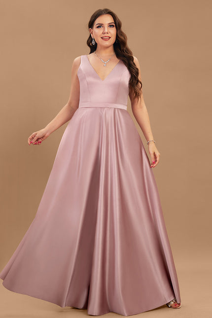 Robe Chic Satinée Rose Pâle - gallery 5
