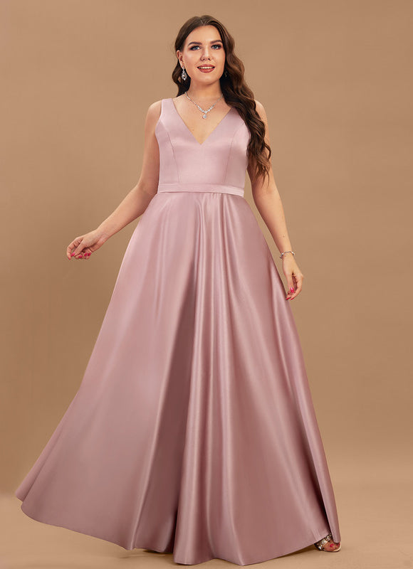 Robe Chic Satinée Rose Pâle - gallery 5