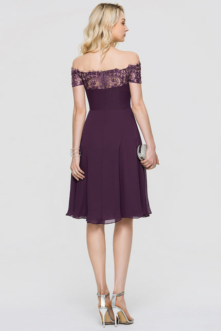 Robe Chic Violet Évasée - gallery 4