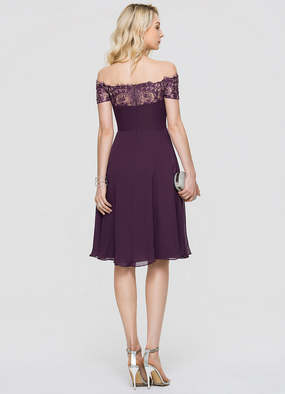 Robe Chic Violet Évasée - gallery 4