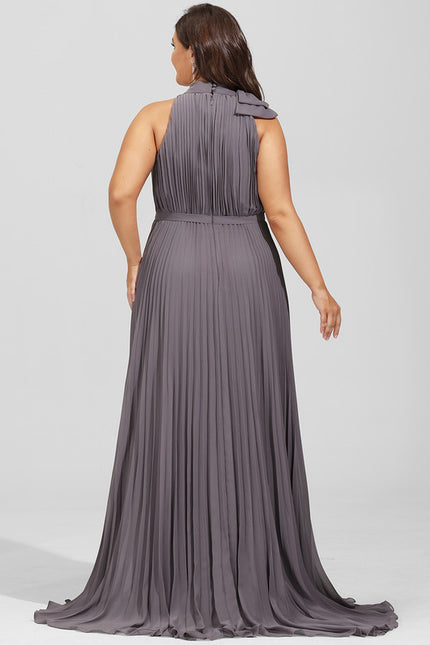 Robe Chic Satiné Taupe - gallery 8