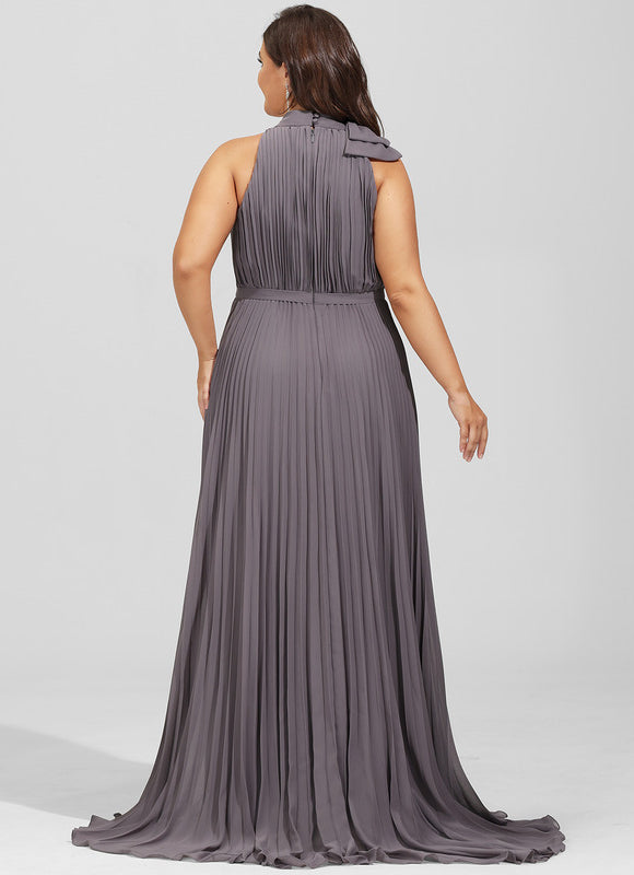 Robe Chic Satiné Taupe - gallery 8