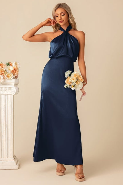Robe Chic Satinée Sage - gallery 9