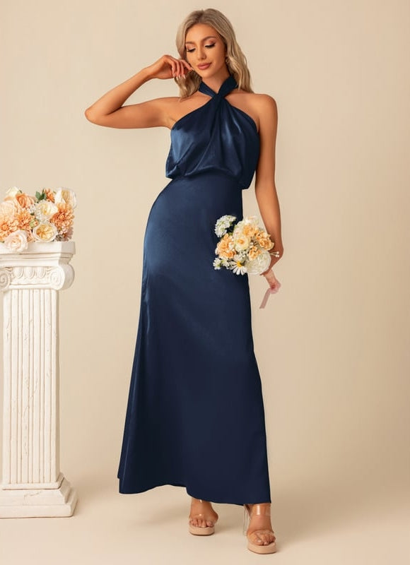 Robe Chic Satinée Sage - gallery 9