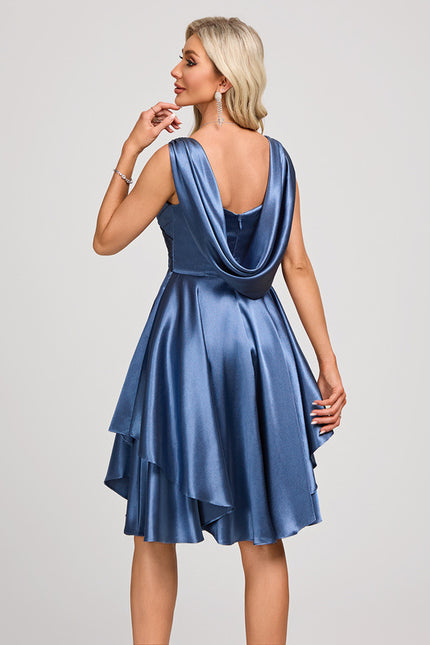 Robe Chic Cocktail Satinée - gallery 5