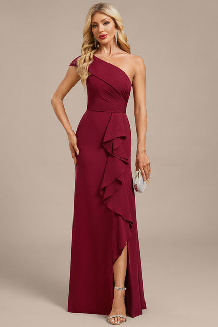 Robe Chic Asymétrique Bordeaux - gallery 2