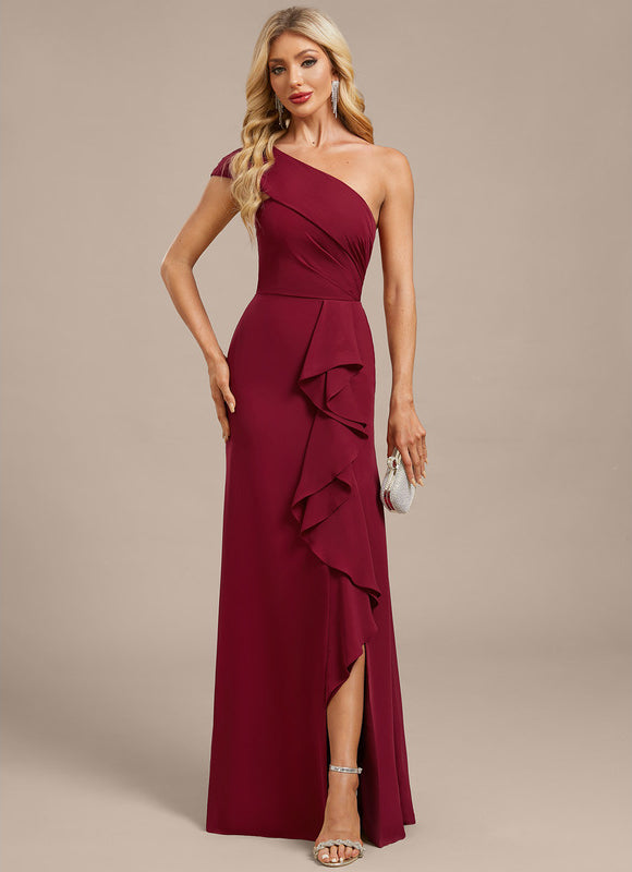 Robe Chic Asymétrique Bordeaux - gallery 2