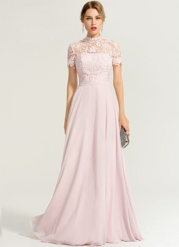 Robe Chic Soirée En Mousseline Ornée - gallery 6