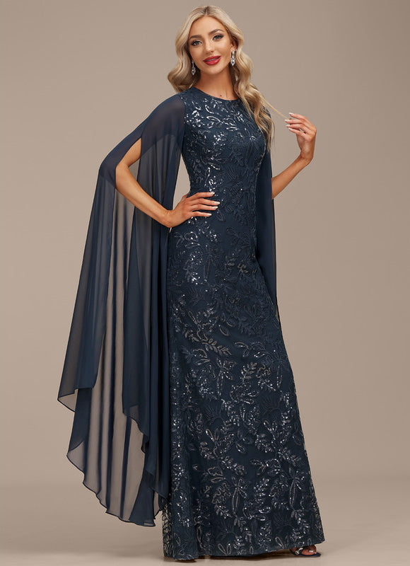 Robe Chic Élégance Marine Satinée - gallery 5