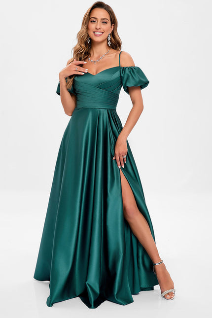 Robe Chic Bleu Royal Satinée - gallery 1