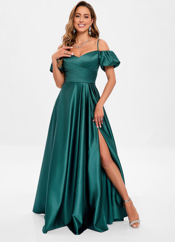 Robe Chic Bleu Royal Satinée - gallery 1