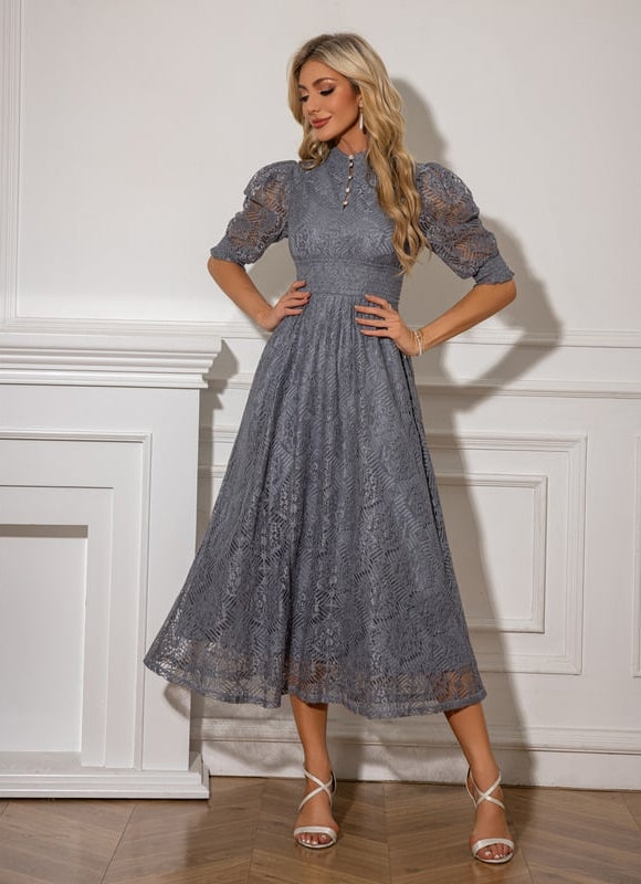 Robe Chic Dentelle Grise