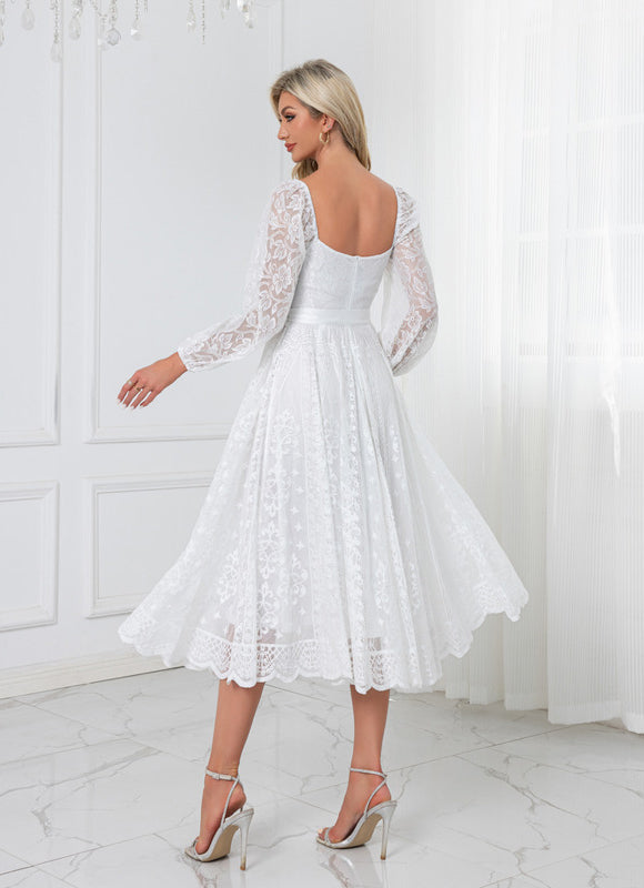 Robe Chic Midi Dentelle Élégante - gallery 2