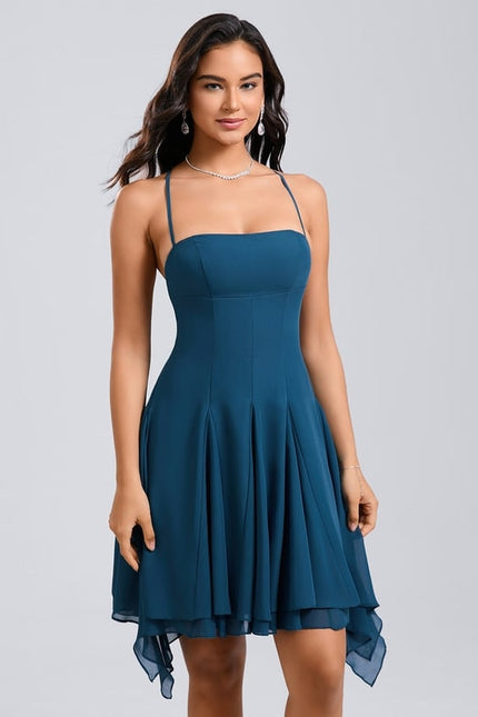 Robe Chic Asymétrique Aqua - gallery 4