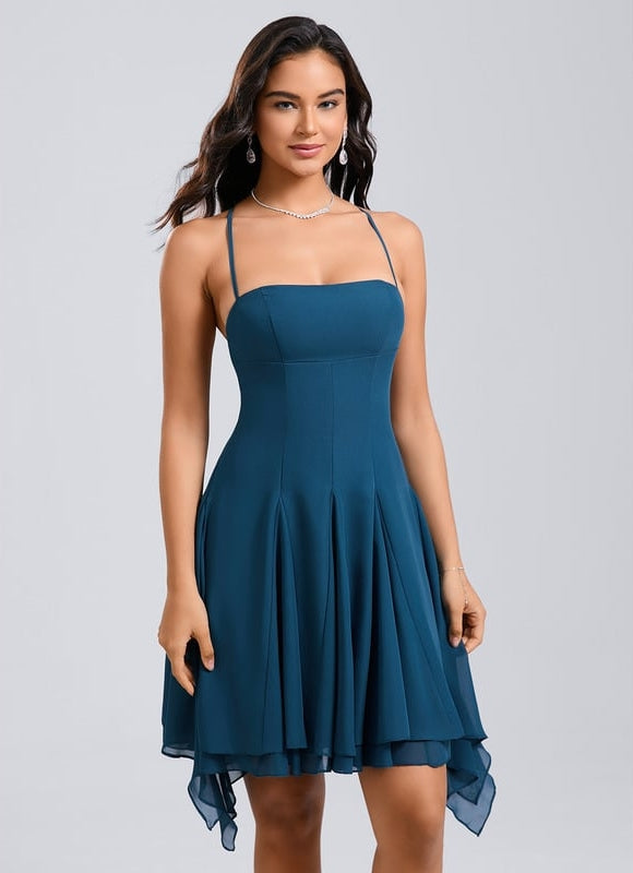 Robe Chic Asymétrique Aqua - gallery 4