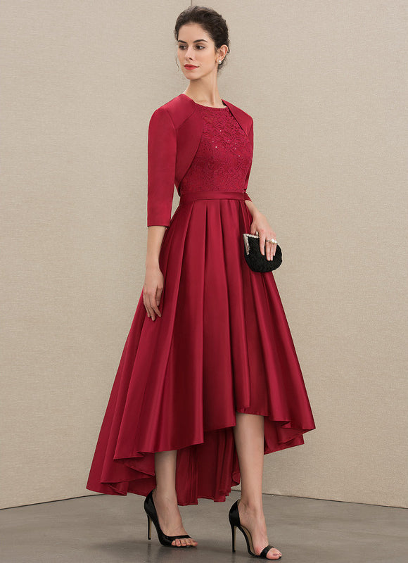 Robe Chic Rouge Élégance Asymétrique
